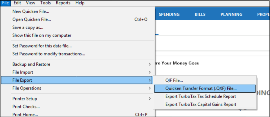 convert quicken to quickbooks : Quicken windows transfer file